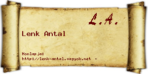 Lenk Antal névjegykártya